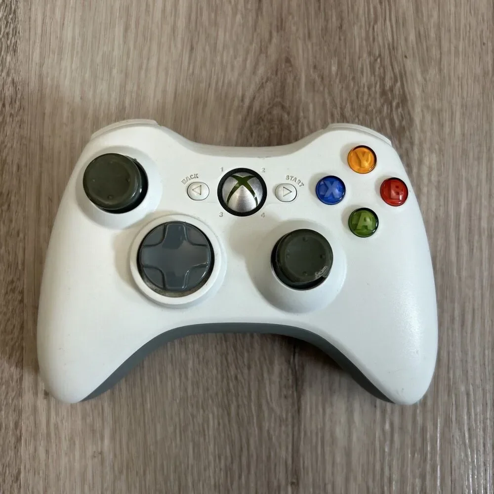 Microsoft Xbox 360 Wireless Controller White Tested Works NO Battery Cover READ